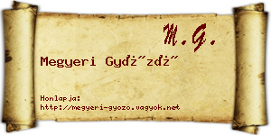 Megyeri Győző névjegykártya